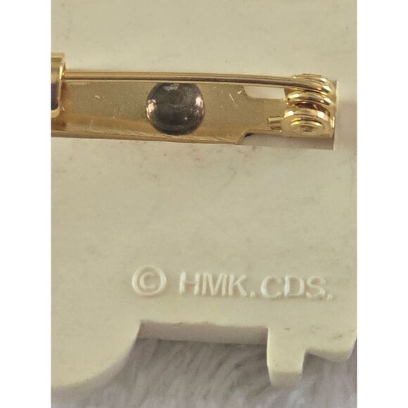 HMK CDS Pansies Cart Brooch Pin Floral Purple Flower Garden Spring 1980s - Picture 4 of 4